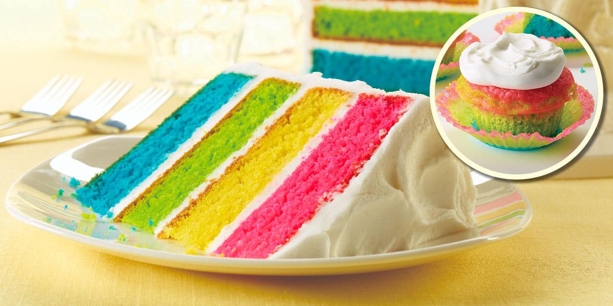 Rainbow Layer Cake Over The Top